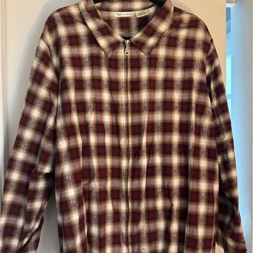 Plaid Button-Up Shirt